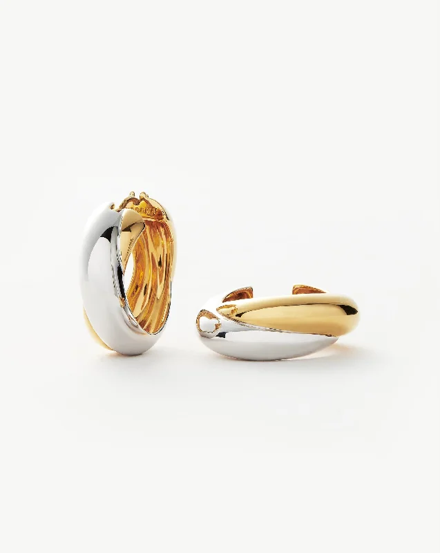 The Ultimate Jewelry Sale – Shop Premium Styles Lucy Williams Chunky Medium Entwine Hoop Earrings | Mixed Metal