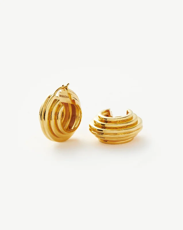 Shop Signature Jewelry Styles At Exclusive Prices Lucy Williams Medium Chunky Ridge Hoop Earrings