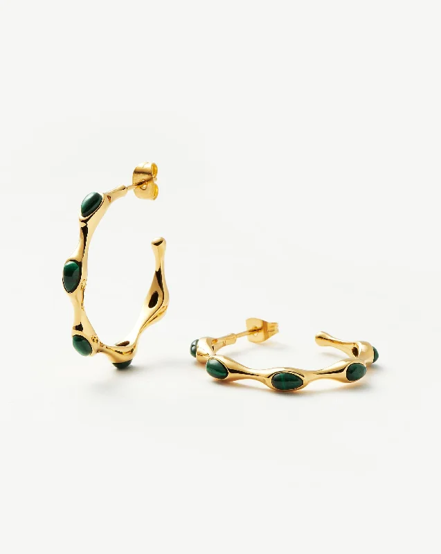 Best Jewelry Deals – Premium Quality At Exclusive Discounts Magma Gemstone Medium Hoop Earrings | 18ct Recycled Gold Plated on Brass