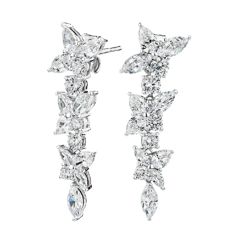 Unmissable Jewelry Sale – Shop Before It's Too Late Marquise and Round Brilliant fancy earrings with 5.26 carats* of diamond simulants in sterling silver