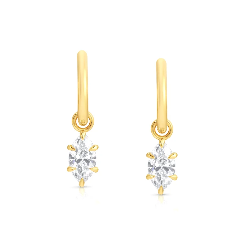 Exclusive Jewelry Sale – Shine For Less Marquise Claw Hoop Earrings