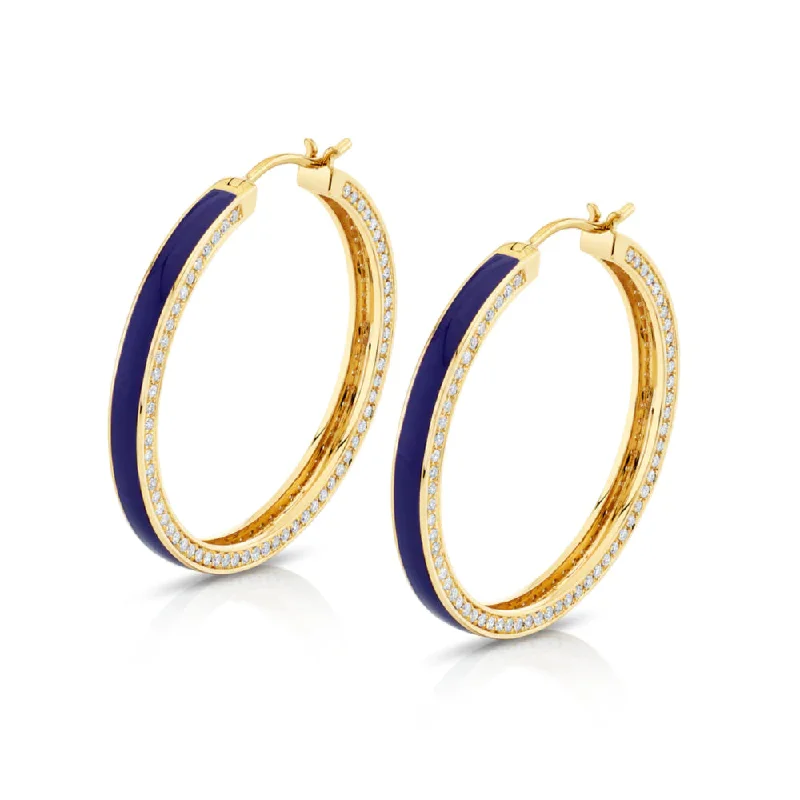 Limited-Time Offer On Premium Jewelry Collections Michael M 14k Chroma Pave Edge Hoop Earrings