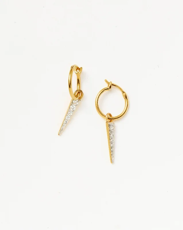 Flash Sale On Exquisite Jewelry – Don't Miss Out Mini Pave Spike Charm Hoop Earrings | 18ct Gold Vermeil/Cubic Zirconia