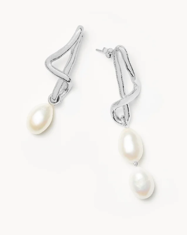 Stunning Jewelry At Even More Stunning Prices Molten Baroque Pearl Mismatch Drop Earrings