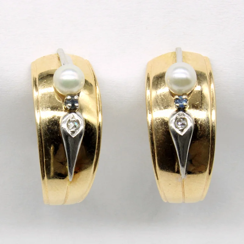 Huge Markdowns On Premium Jewelry Styles Multi Gem Half Hoop Earrings | 0.04ctw |