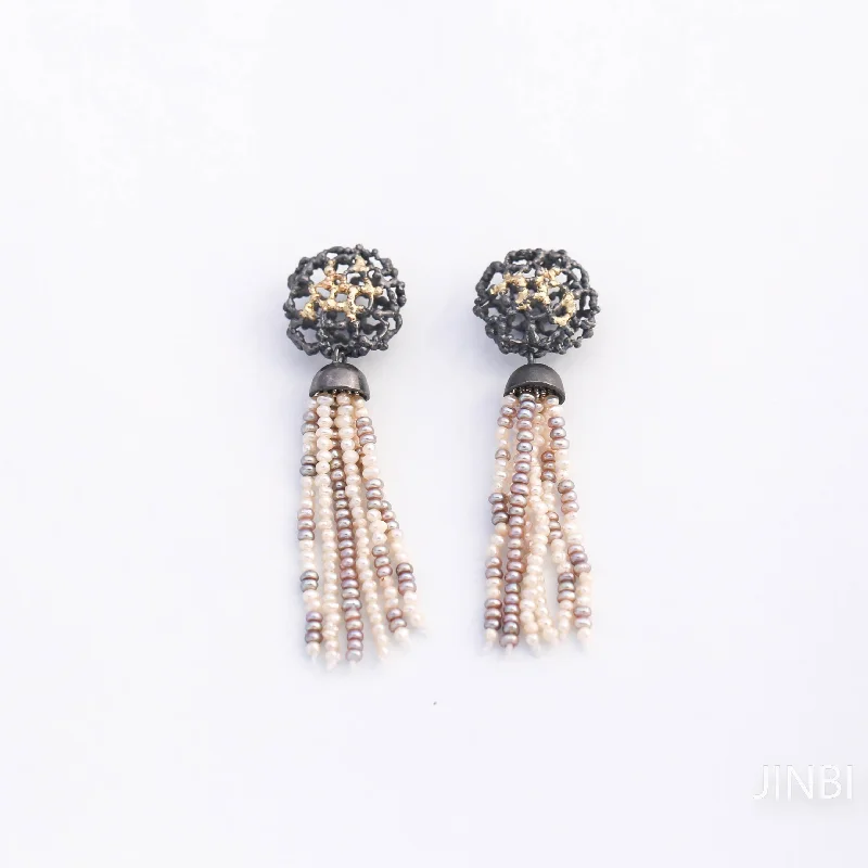 Dainty And Elegant Jewelry Now At Reduced Prices Multi-strand pearl drop earrings