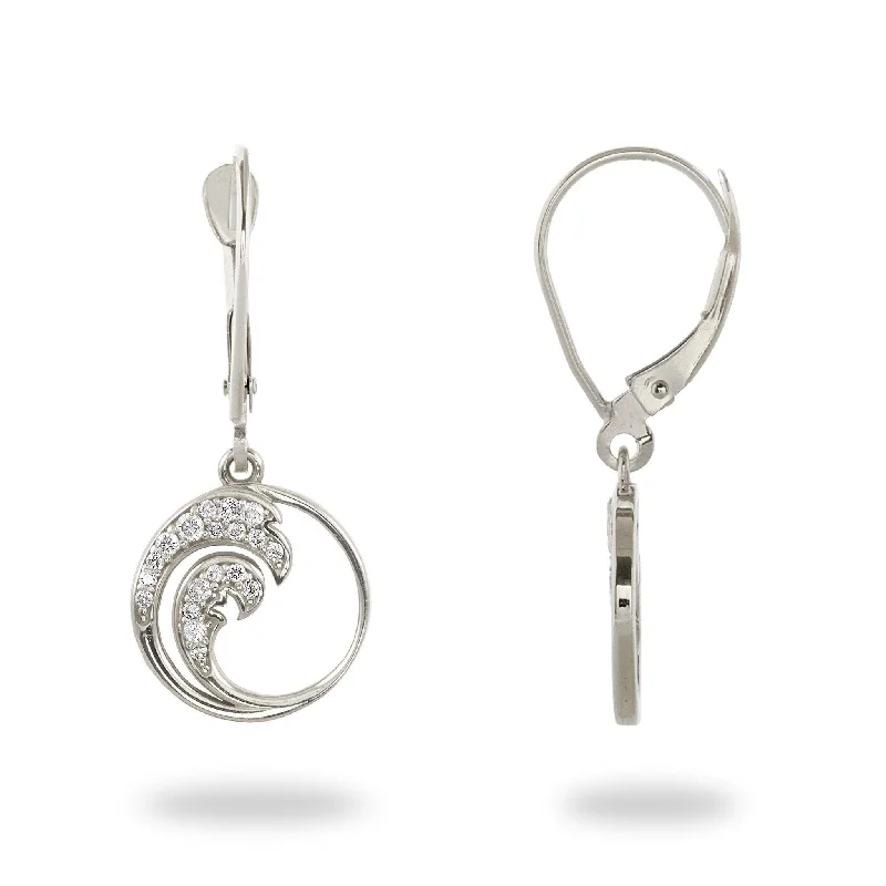 Chic And Stylish Jewelry At Exclusive Prices Nalu Earrings in White Gold with Diamonds - 12mm