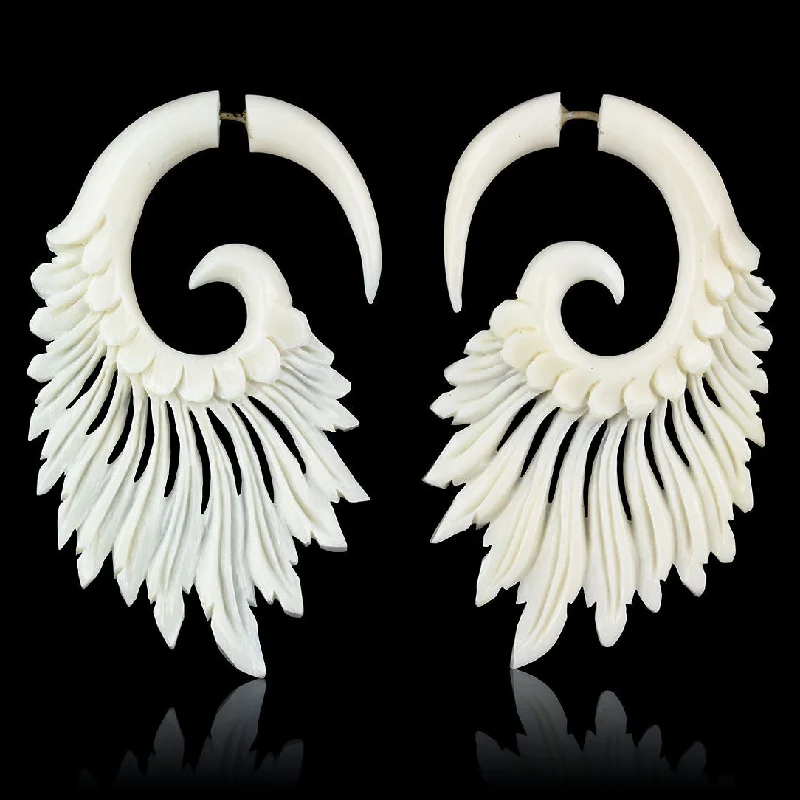 Modern Statement Jewelry For Bold Styling <span>EFB-860<span>: </span></span>Tribal Feathers - Bone