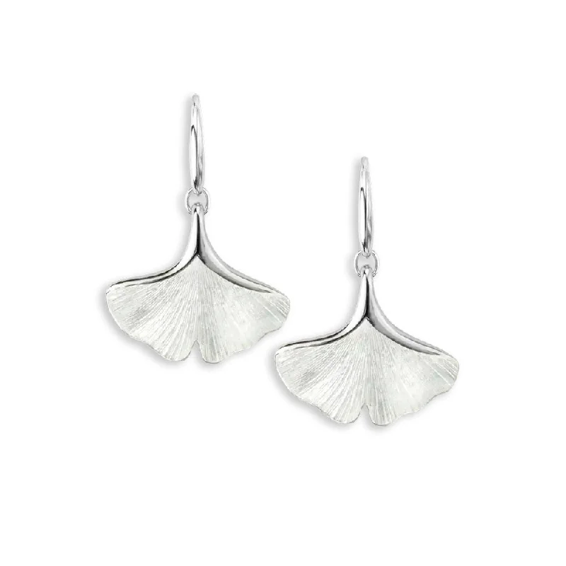 Trendy Minimalist Jewelry For Everyday Wear Nicole Barr White Ginko Leaf Wire Earrings