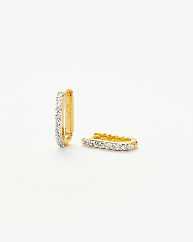 Grab Exquisite Jewelry At The Lowest Prices Pave Ovate Small | 18ct Recycled Gold Vermeil on Recycled Sterling Silver