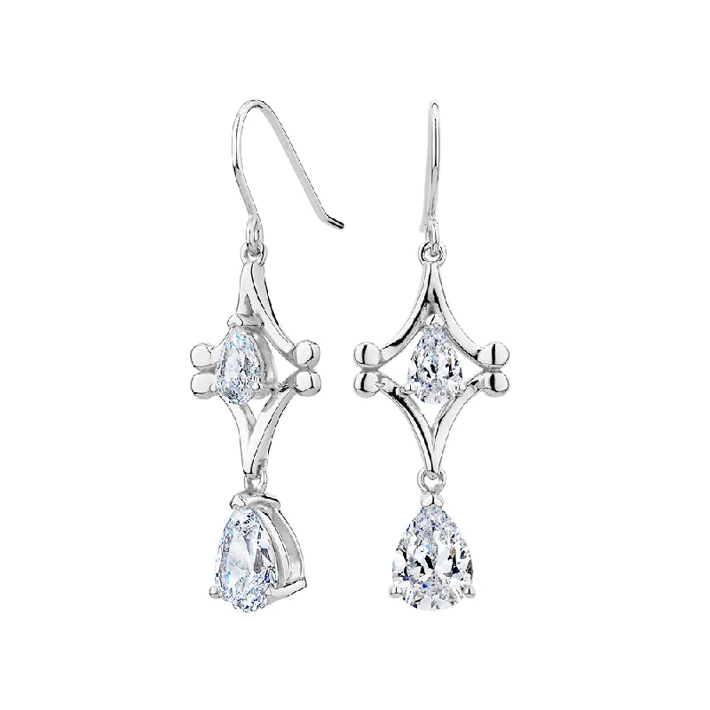 Timeless Beauty, Unbeatable Deals – Jewelry Sale On Pear drop earrings with 3 carats* of diamond simulants in sterling silver