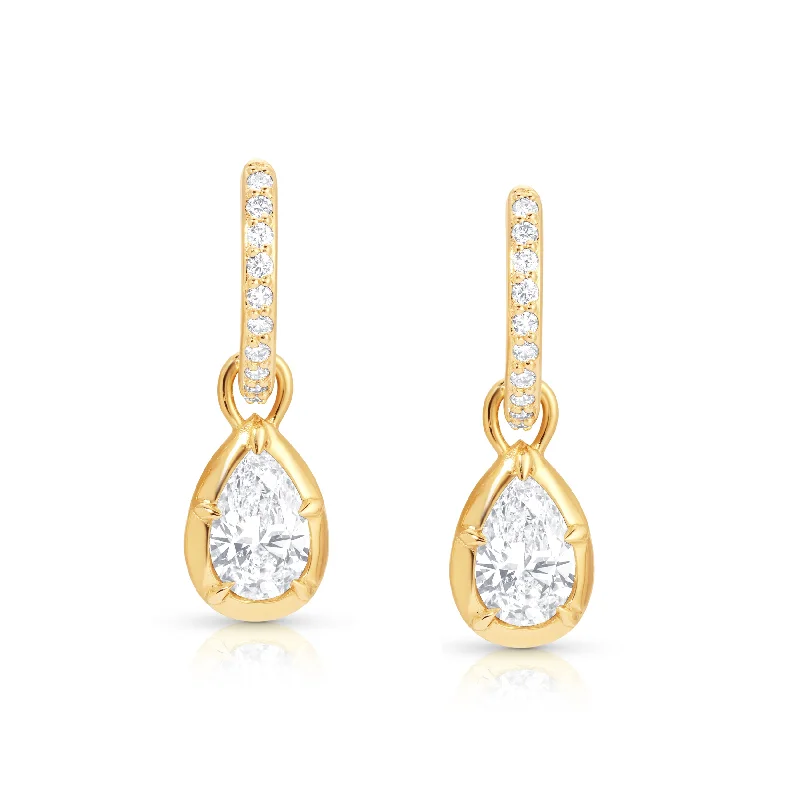 Exclusive Jewelry Sale – Limited-Time Discounts Pear Rosette Pave Hoop Earrings