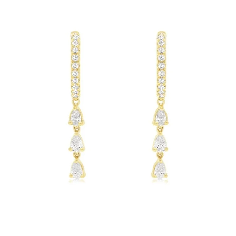 Get The Best Deals On Timeless Jewelry Pieces Pear Shaped and Round Diamond Dangle Earrings