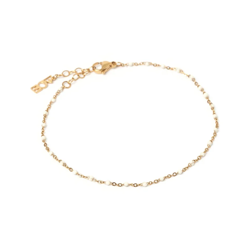 Flash Deals On Fine Jewelry – Shop Before It's Gone Peggy Gold and Enamel Anklet - Vanilla