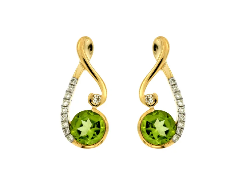 Limited-Time Jewelry Sale – Elegant Styles At Less Peridot and Diamond Accented Open Swirl Design Earrings