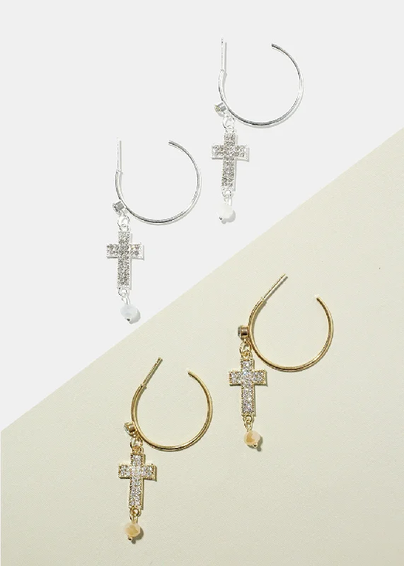 Bestselling Jewelry At Special Promotional Rates Rhinestone Cross Dangle Earrings