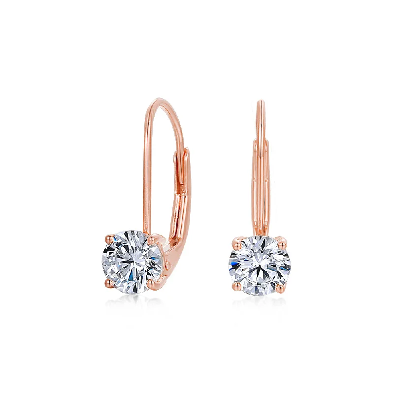 Don't Miss Out On Bestselling Jewelry At Special Prices Round Brilliant drop earrings with 1 carat* of diamond simulants in 10 carat rose gold