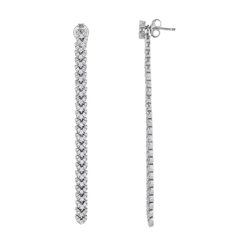 Shop High-Quality Jewelry At Jaw-Dropping Discounts Round Brilliant drop earrings with 2.34 carats* of diamond simulants in sterling silver