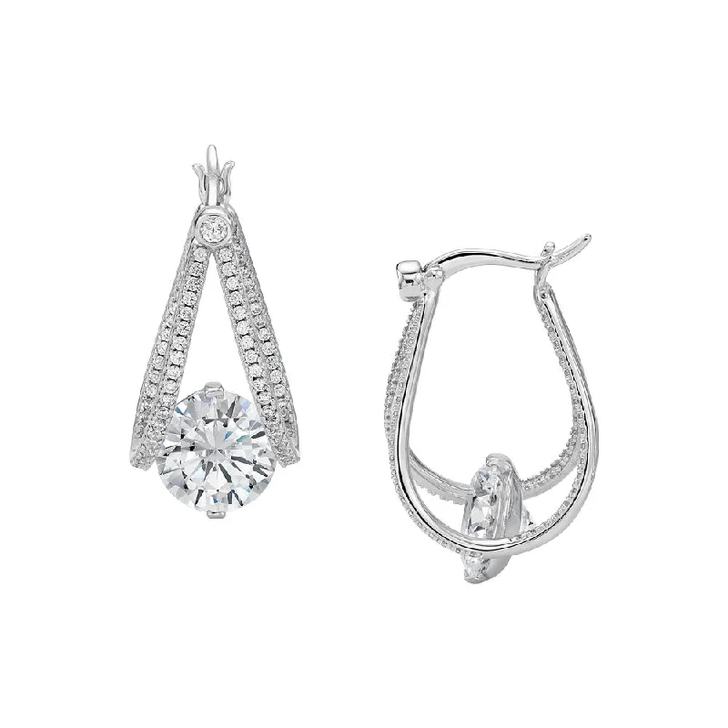 Final Call For Exquisite Jewelry At Reduced Rates Round Brilliant drop earrings with 6.32 carats* of diamond simulants in sterling silver