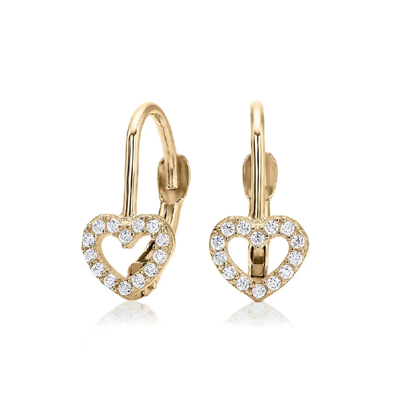 Jewelry Clearance Sale – Final Reductions Round Brilliant drop earrings with diamond simulants in 10 carat yellow gold