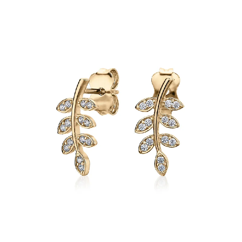 Best Jewelry Deals – Premium Quality At Exclusive Discounts Round Brilliant fancy earrings with diamond simulants in 10 carat yellow gold