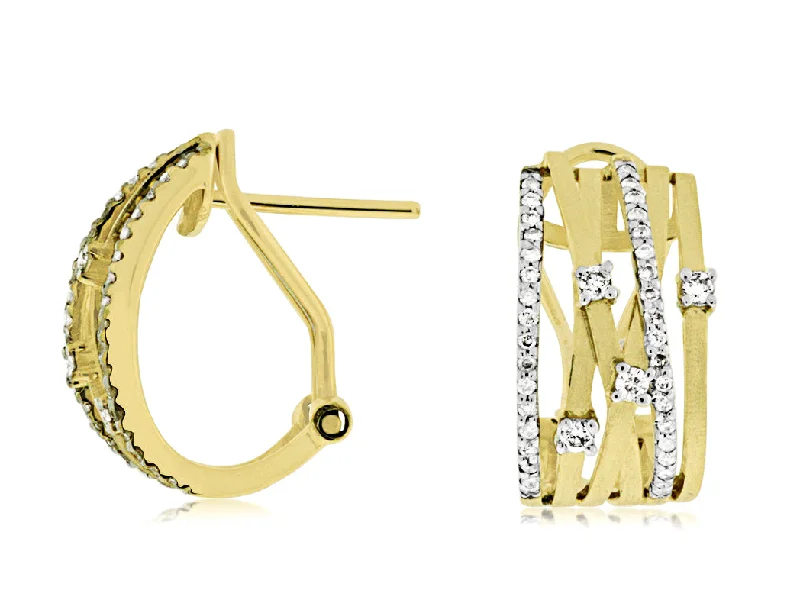 Limited-Time Offer On Premium Jewelry Collections Six Row Diamond Accented Crossover Design Earrings