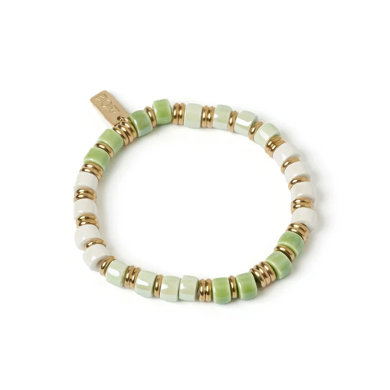 The Perfect Jewelry Piece At The Perfect Discount Skylar Ceramic and Gold Bracelet - Mint
