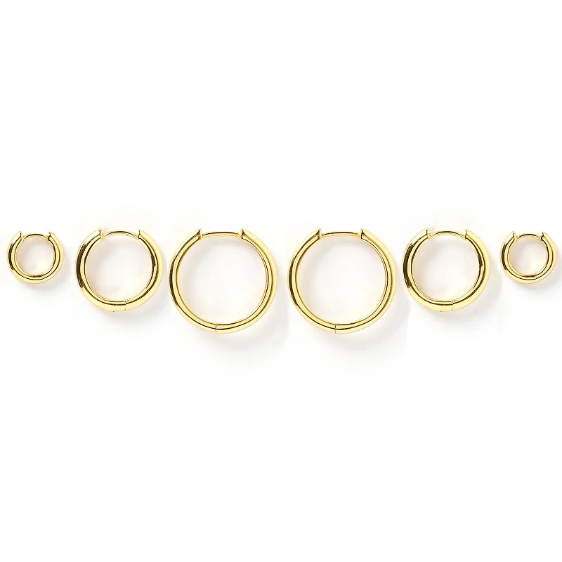 Elegant Jewelry Pieces At Unbelievable Prices Smooth Hoop Earring Stack - Gold