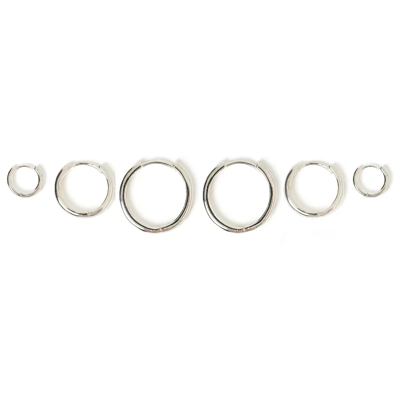 Flash Sale On Exquisite Jewelry – Don't Miss Out Smooth Hoop Earring Stack - Silver
