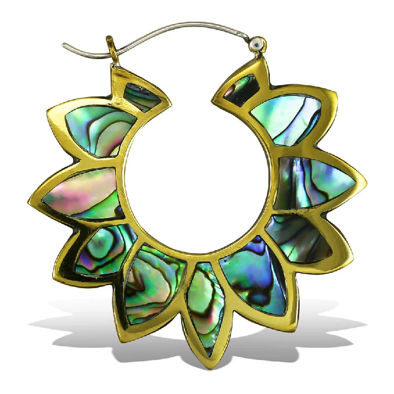 Luxury Jewelry At Unbeatable Discounts <span>BRES-201<span>: </span></span>Abalone Sunflowers - Silver Post