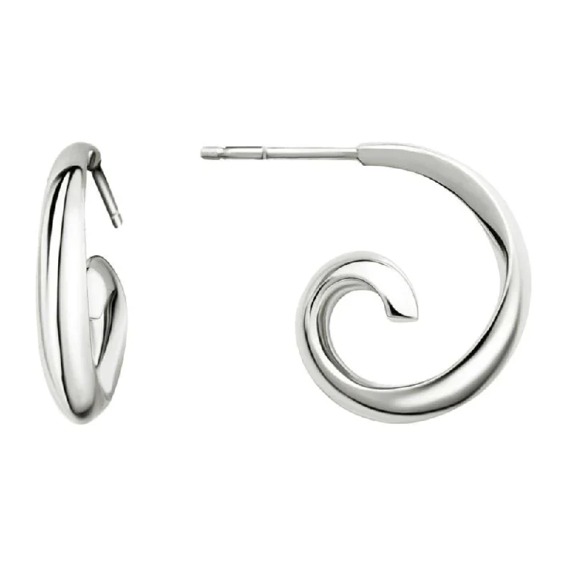 Flash Deals On Fine Jewelry – Shop Before It's Gone Sterling Silver Swirl Hoop Earrings