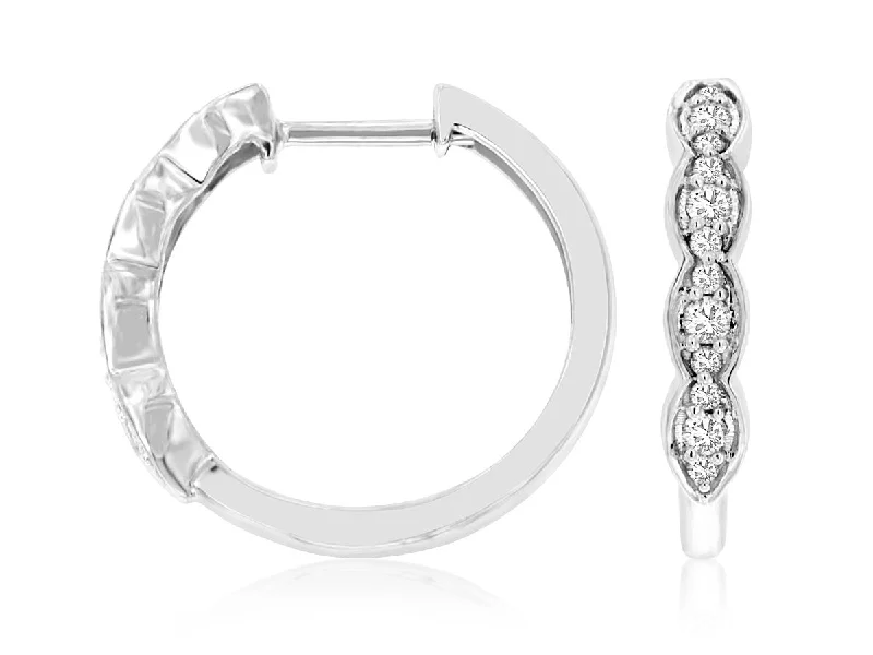 Elegant Necklaces And Bracelets At Limited-Time Offers Tapered Design Diamond Hoop Earrings
