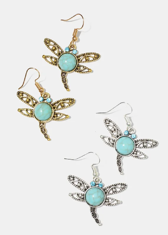 High-End Jewelry, Now More Affordable Than Ever Turquoise Dragonfly Earrings