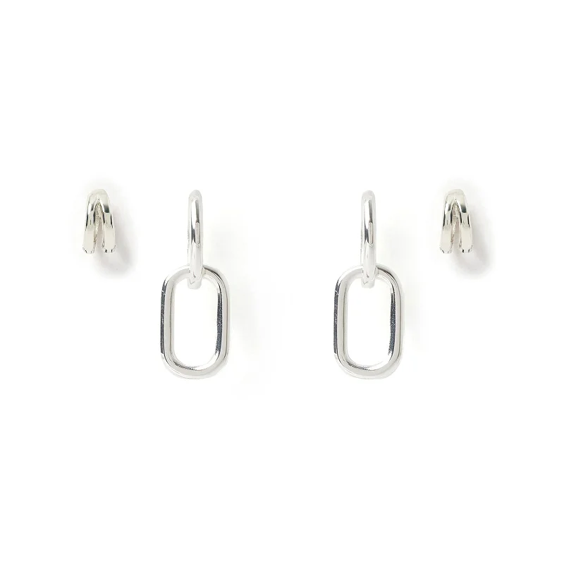 Buy More, Save More On Stunning Jewelry Designs Ultimate Duo Earring Stack - Silver