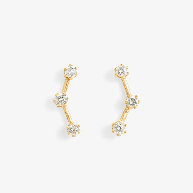 Fashion-Forward Jewelry At Incredible Prices White Diamond Triple Stone Studs | E6301W