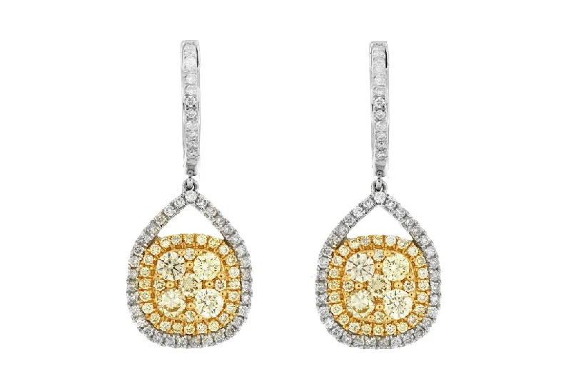 Bestselling Jewelry Now On Sale – Elevate Your Look Yellow and White Diamond Dangle Earrings