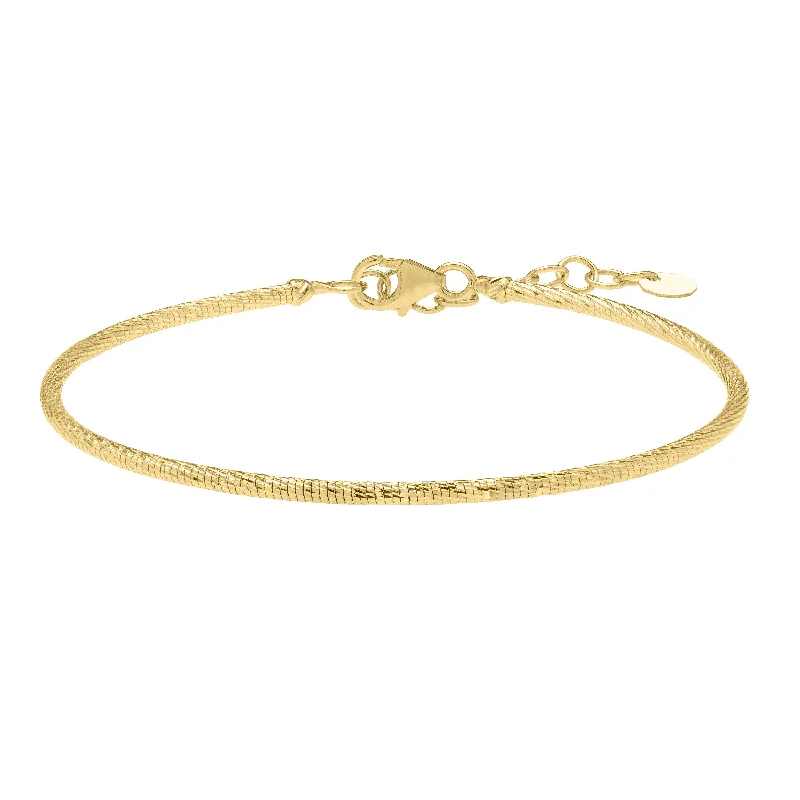 High-End Jewelry, Now More Affordable Than Ever 14K Diamond Cut Stack Bangle