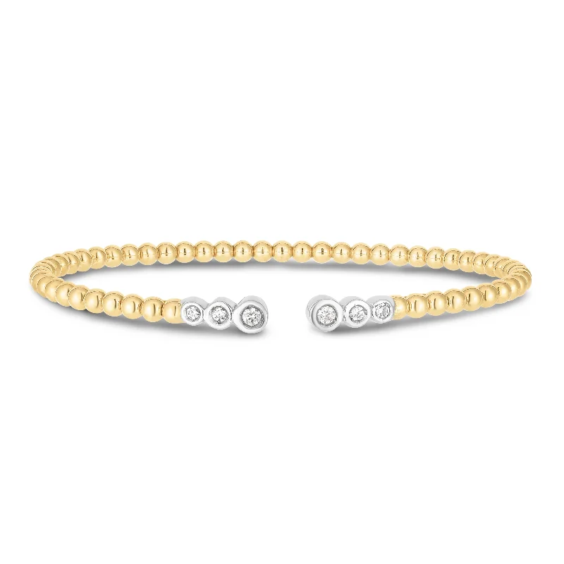 Romantic Heart-Shaped Jewelry For Special Gifts 14K Diamond Pallina Bead Bracelet