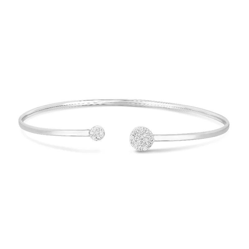 Don't Miss Our Biggest Jewelry Sale Of The Season 14K Gold Asymetrical Diamond Cluster Cuff Bangle
