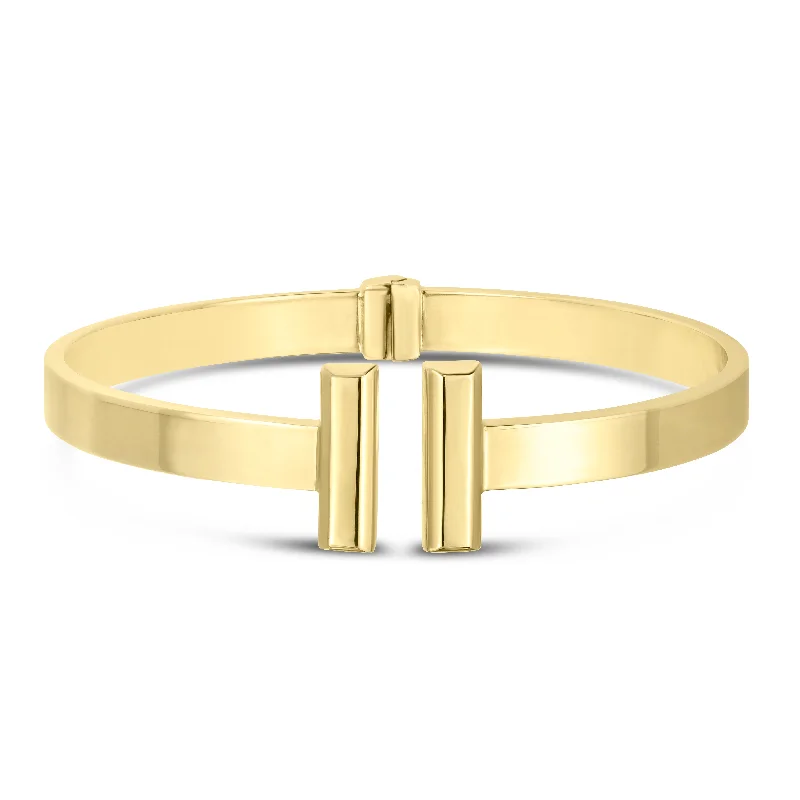 Limited-Stock Jewelry Sale – Once It's Gone, It's Gone 14K Gold Bar Cuff Bangle