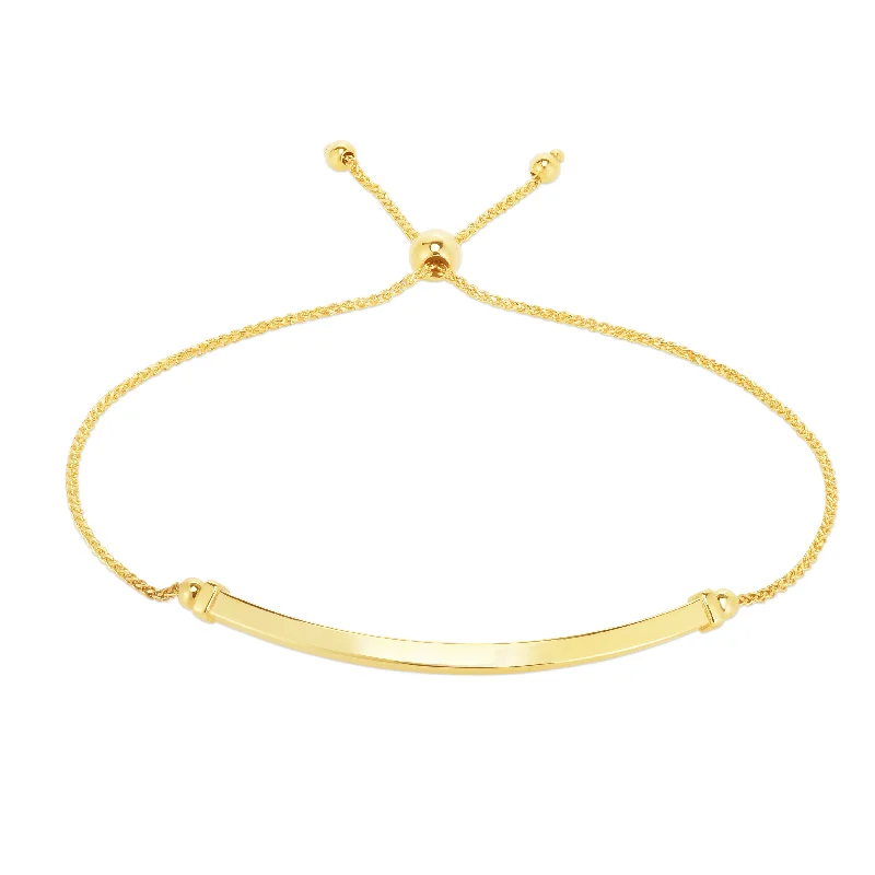 Shop Stylish Jewelry Now And Save Big 14K Gold Curved Bar Friendship Bracelet