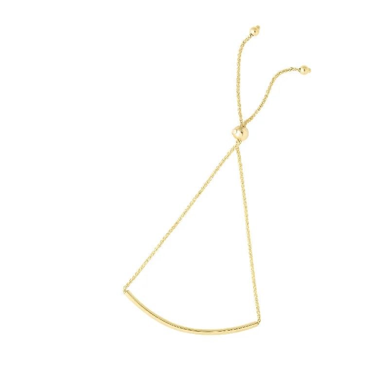 Seasonal Jewelry Deals – Elevate Your Style 14K Gold Curved Bar Friendship Bracelet