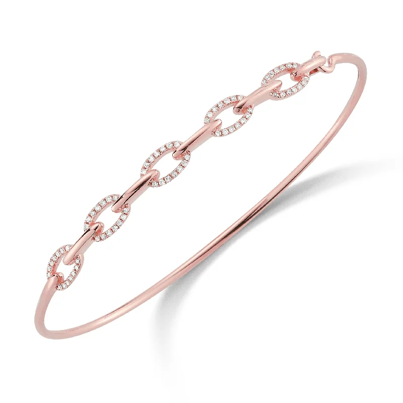 Big Discounts On Elegant Jewelry Collections Diamond Half-Way Chain Link Bangle Bracelet
