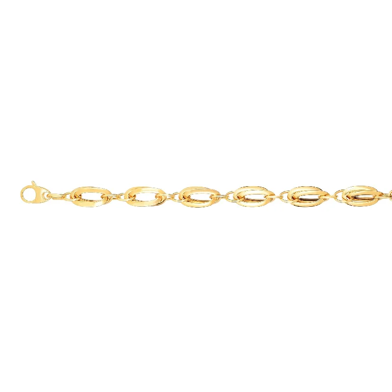 Don't Miss Out On Jaw-Dropping Jewelry Discounts 14K Gold Double Elongated Oval Link Bracelet