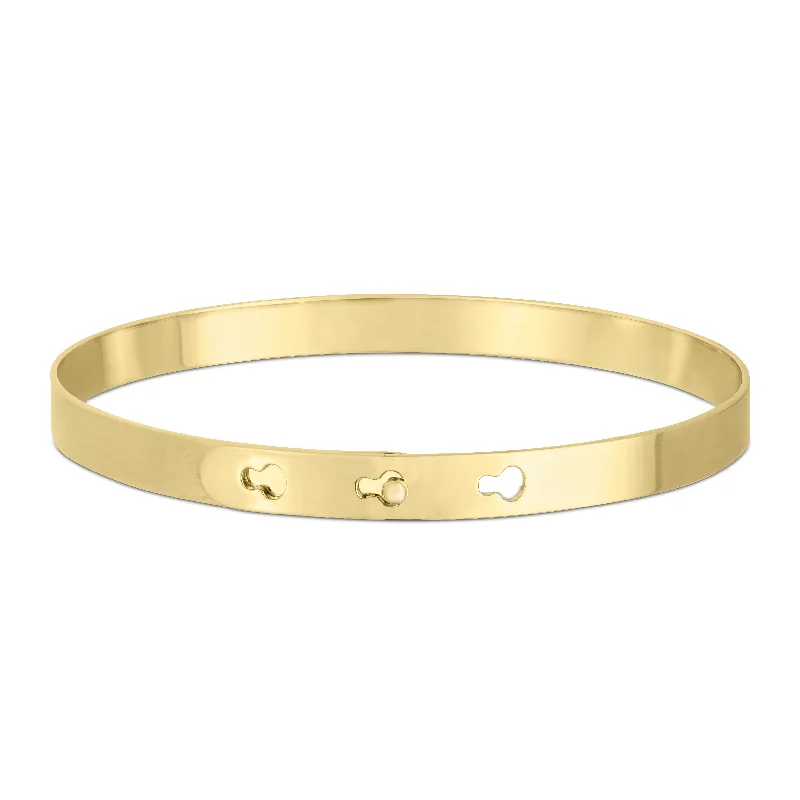 Trending Jewelry Styles Now At Limited-Time Discounts 14K Gold Keyhole High Polish Bangle