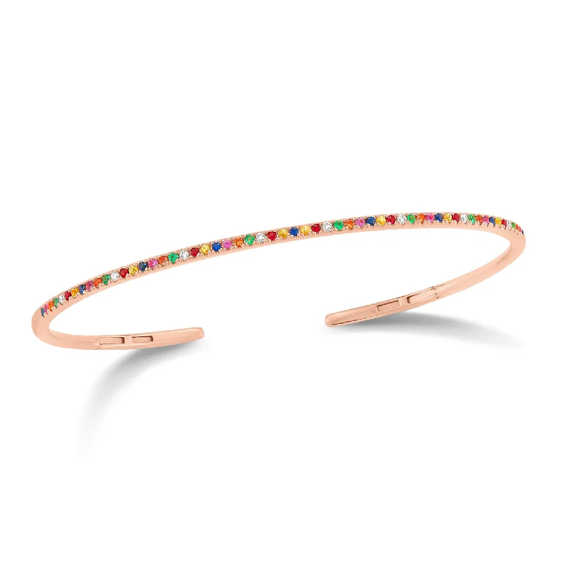 Affordable Elegance – Special Jewelry Sale Now Live Rainbow Gemstone & Diamond Cuff Bracelet