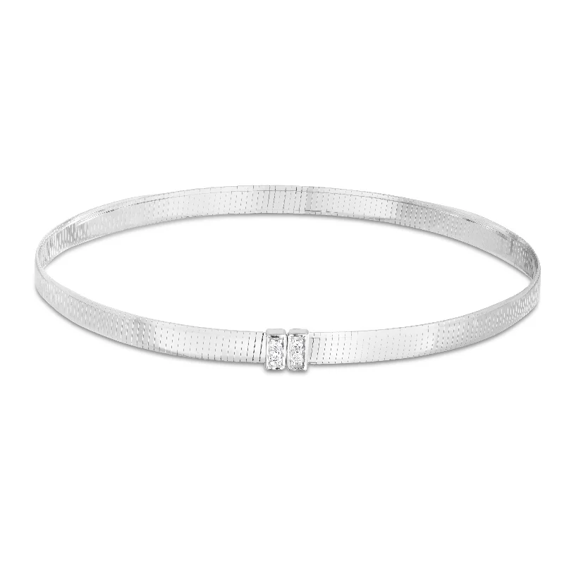 Elegant Jewelry Styles At Budget-Friendly Prices 14K Gold Omega Diamond Bangle