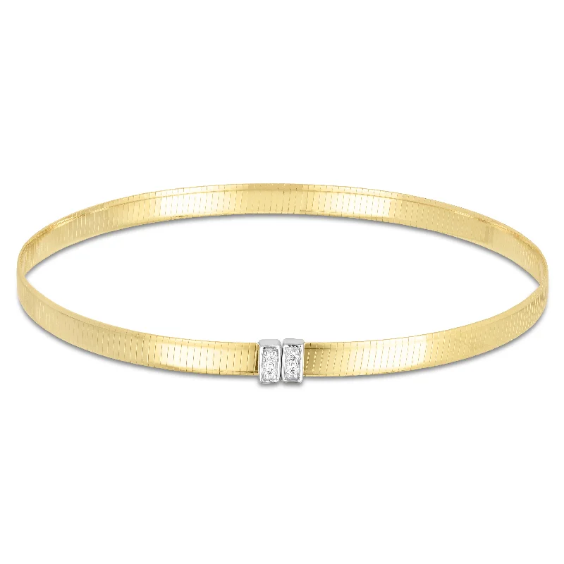 Make Every Moment Shine – Jewelry Discounts Available 14K Gold Omega Diamond Bangle
