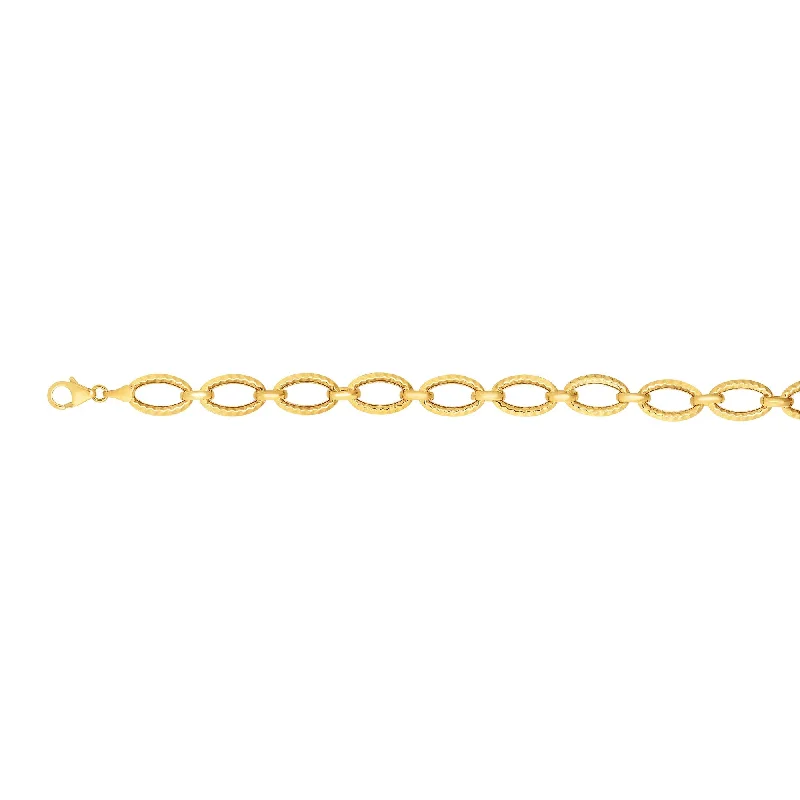 Timeless Elegance At Unbelievable Discounts 14K Gold Oval Link Bracelet