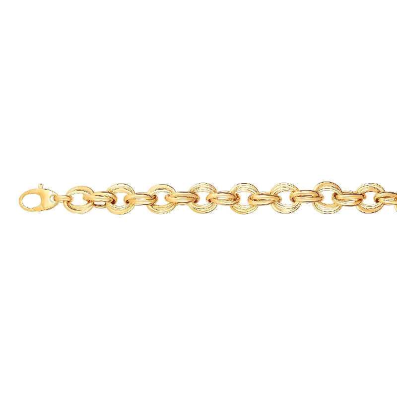 Exclusive Jewelry Markdowns – Limited-Time Offer 14K Gold Round Double Link Bracelet